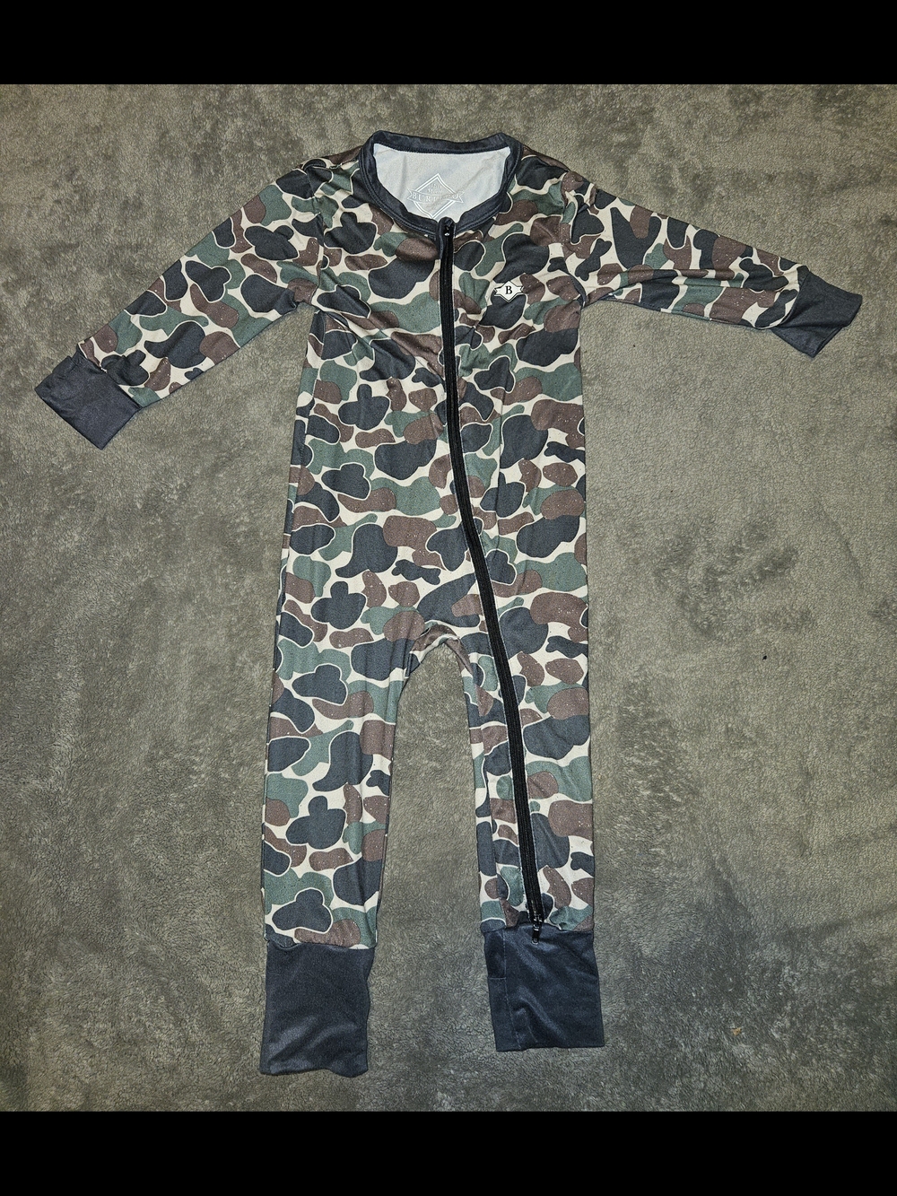 Burlebo - 12-18 Month Zip Up Pajamas - Throwback Camo